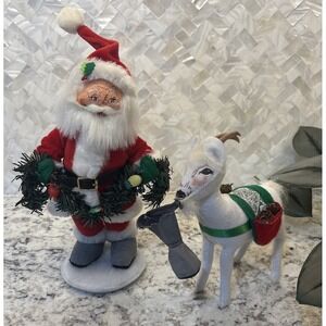 Annalee Christmas Santa and Naughty Goat Dolls Damage Please read holidays